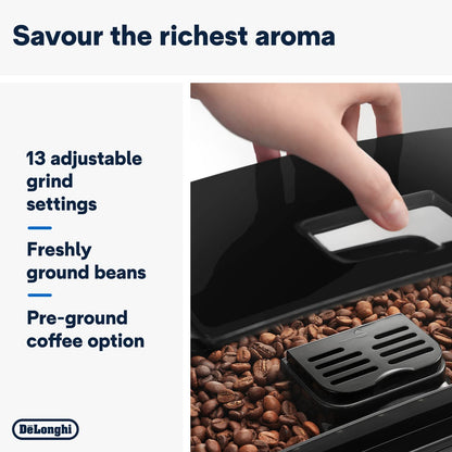 De'Longhi Magnifica S, Automatic Bean to Cup Coffee Machine, Espresso and Cappuccino Maker, ECAM22.110.B, Black